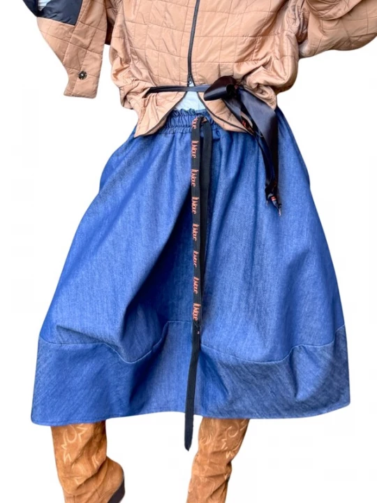 Foto van product IUnique Rok 'Denim Balloon Skirt' blauw denim