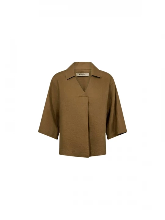Foto van product Ivy Copenhagen Shirt ' PD-Lina Linen ' bruin