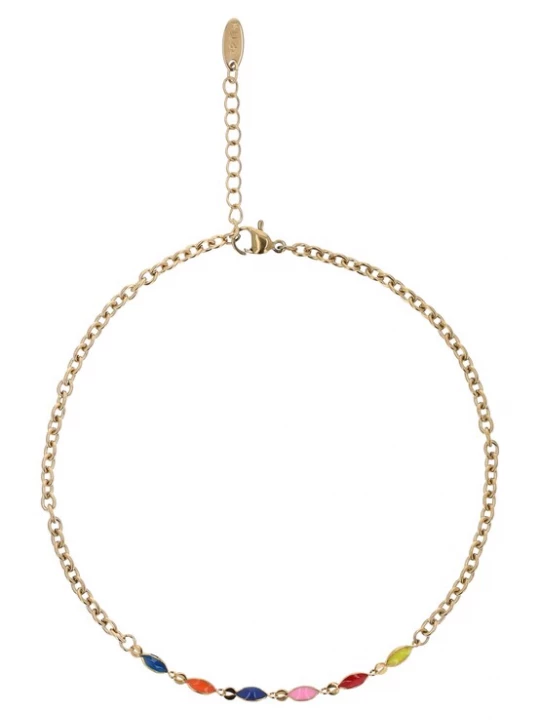 Foto van product IZIA Armband blauw / goud / oranje / rosé
