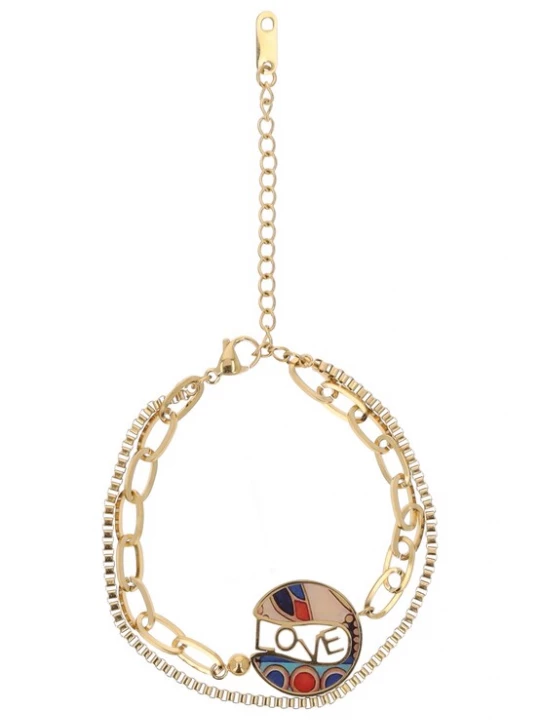 Foto van product IZIA Armband blauw / goud / rood