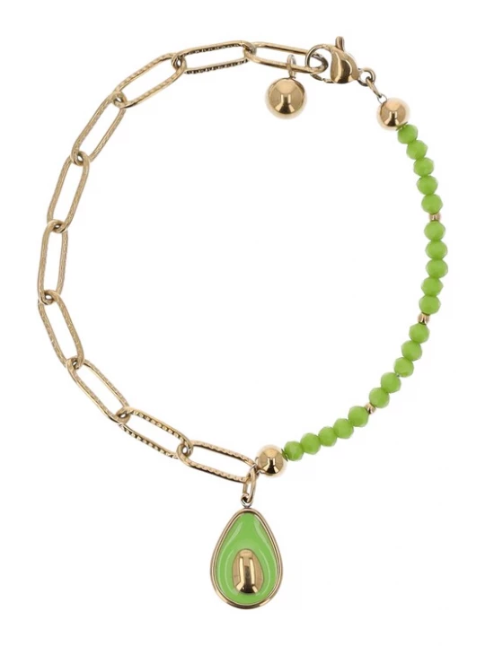 Foto van product IZIA Armband goud / lichtgroen