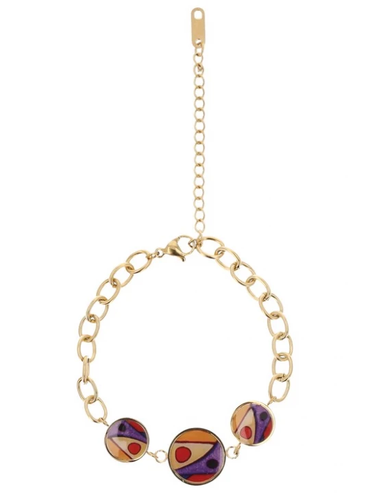 Foto van product IZIA Armband goud / lila / oranje