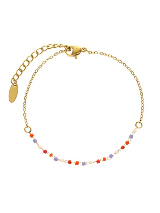 Foto van product IZIA Armband goud / lila / pink