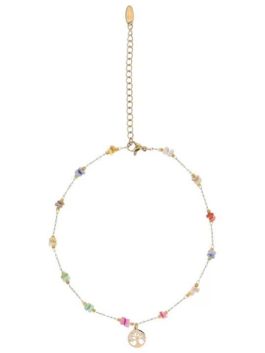 Foto van product IZIA Armband goud / pastellila / pink / vuurrood