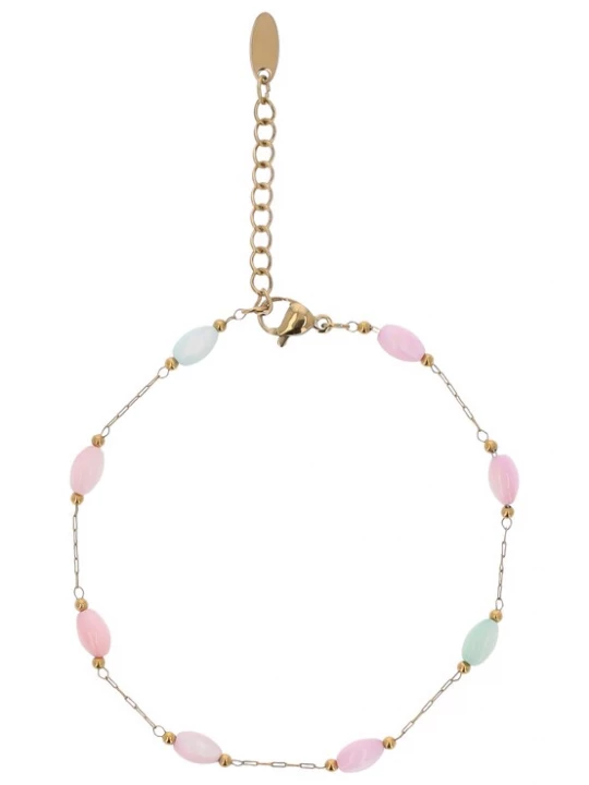 Foto van product IZIA Armband lichtblauw / goud / rosa