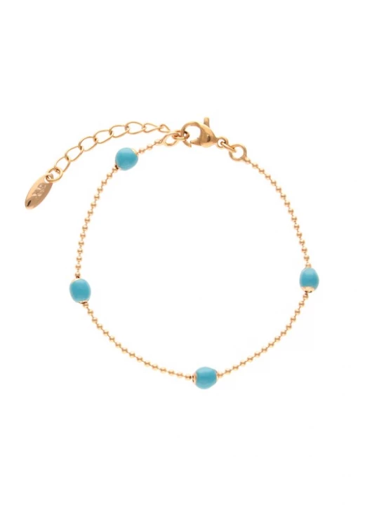 Foto van product IZIA Armband turquoise / rose-goud
