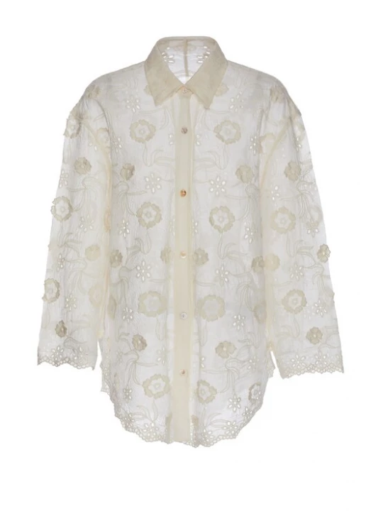 Foto van product IZIA Blouse beige / wit