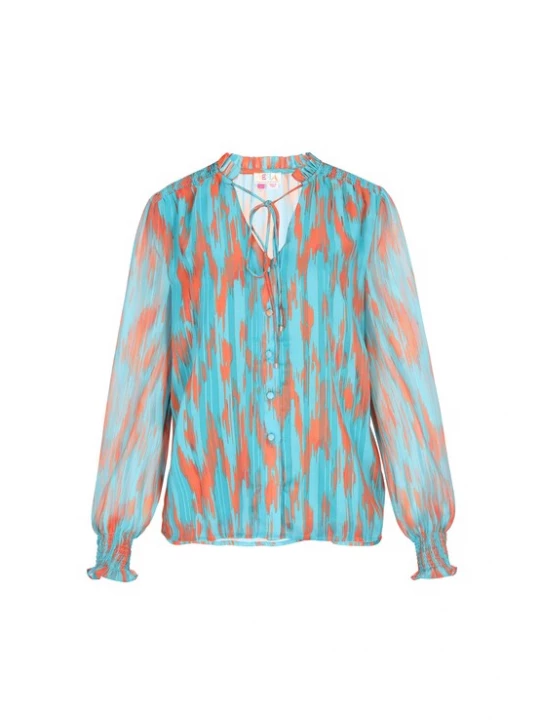 Foto van product IZIA Blouse blauw / oranje