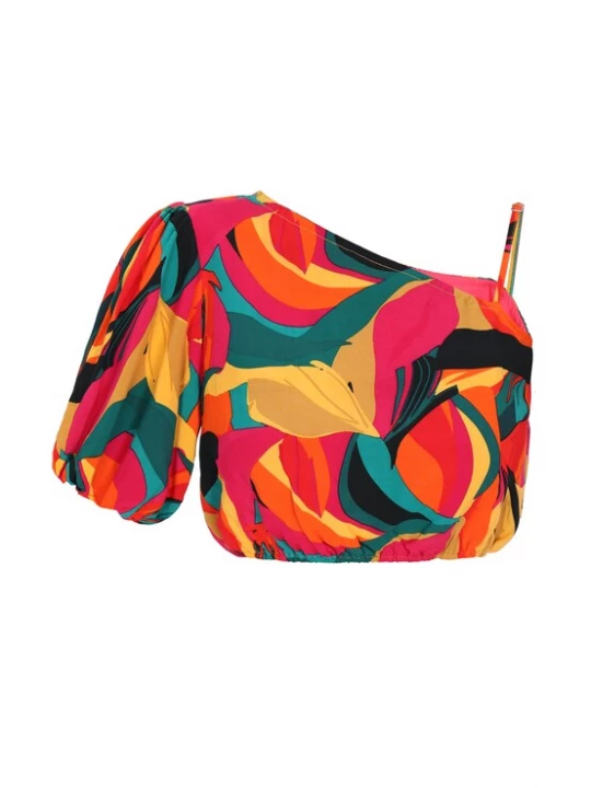 Foto van product IZIA Blouse geel / petrol / oranje / rood