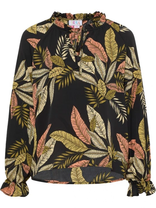 Foto van product IZIA Blouse lichtgeel / olijfgroen / zalm roze / zwart