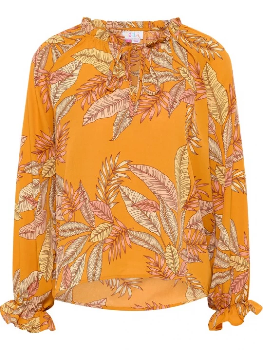 Foto van product IZIA Blouse lichtgeel / oranje / rosa / oudroze