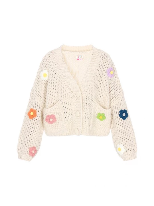 Foto van product IZIA Gebreid vest appel / lavendel / oudroze / offwhite