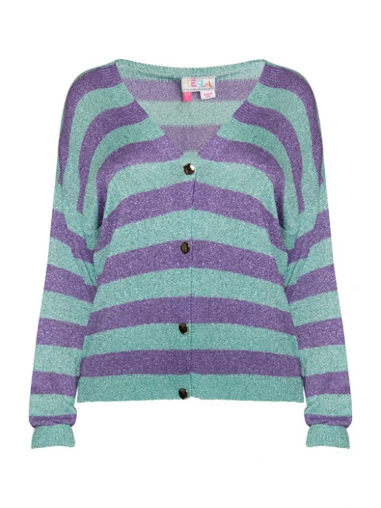 Foto van product IZIA Gebreid vest aqua / lila