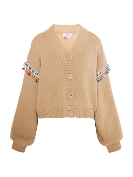 Foto van product IZIA Gebreid vest beige / blauw / groen / pink