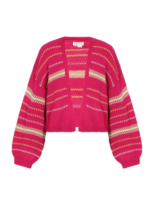 Foto van product IZIA Gebreid vest beige / fuchsia