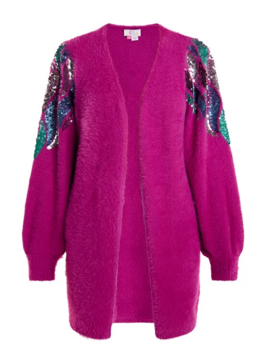 Foto van product IZIA Gebreid vest bessen / gemengde kleuren