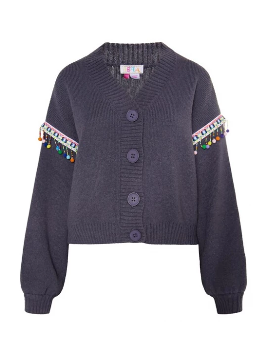 Foto van product IZIA Gebreid vest blauw / basaltgrijs / groen / rood