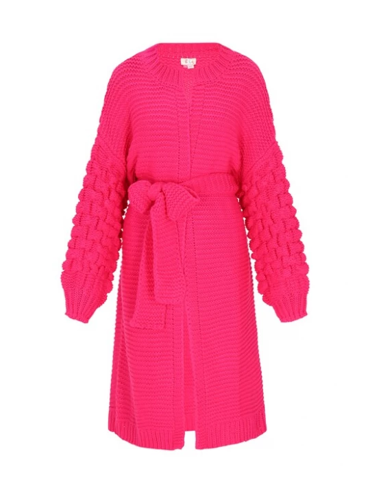Foto van product IZIA Gebreid vest 'Boho' fuchsia