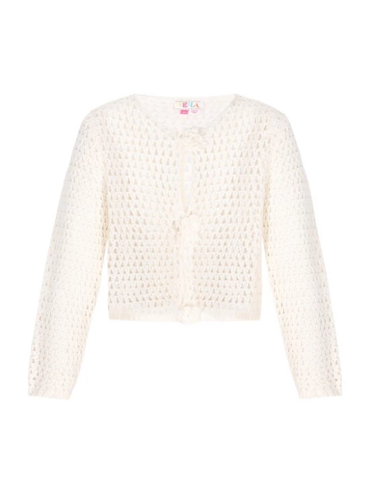 Foto van product IZIA Gebreid vest 'Boho' offwhite