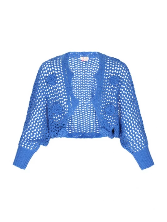 Foto van product IZIA Gebreid vest 'Boho' royal blue / koningsblauw