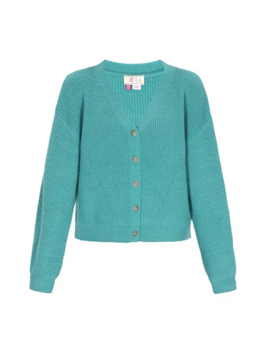 Foto van product IZIA Gebreid vest 'Boho' turquoise