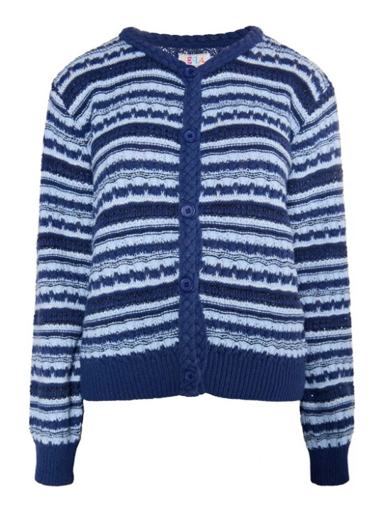 Foto van product IZIA Gebreid vest 'Eyota' lichtblauw / donkerblauw