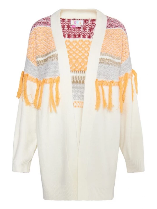 Foto van product IZIA Gebreid vest 'Eyota' pastelblauw / lila / lichtoranje / wolwit