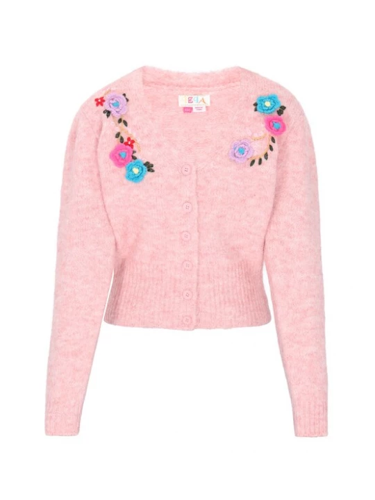 Foto van product IZIA Gebreid vest 'Fashion Look' azuur / donkergroen / lila / lichtroze