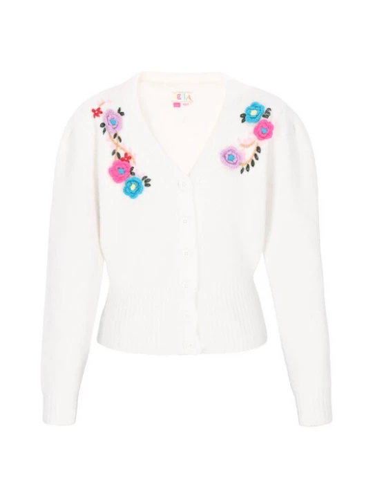 Foto van product IZIA Gebreid vest 'Fashion Look' azuur / donkergroen / pink / offwhite