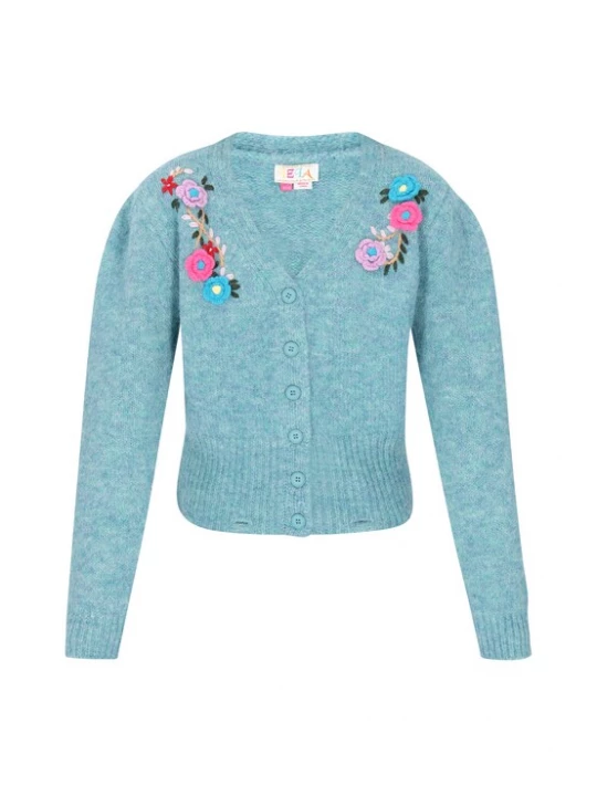 Foto van product IZIA Gebreid vest 'Fashion Look' turquoise / lichtblauw / donkergroen / pink