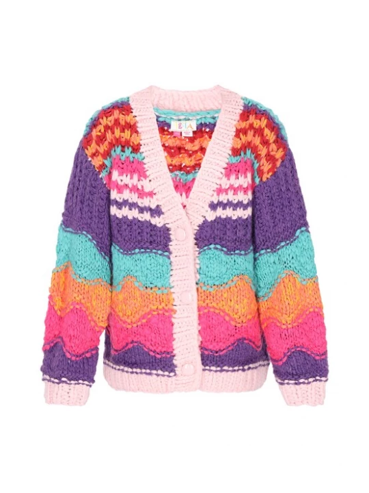 Foto van product IZIA Gebreid vest 'Fashion Look' turquoise / lila / pink