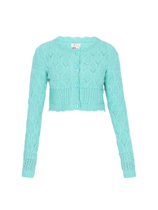 Foto van product IZIA Gebreid vest 'Festival' turquoise