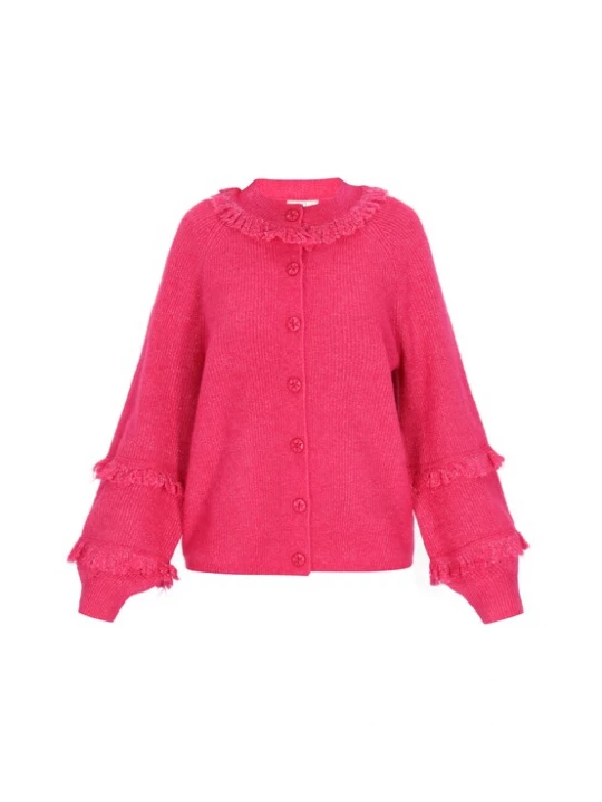 Foto van product IZIA Gebreid vest fuchsia