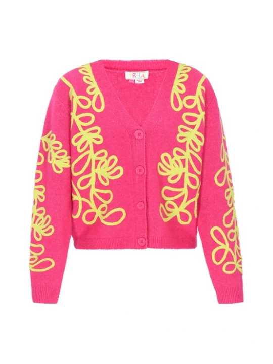 Foto van product IZIA Gebreid vest geel / pink