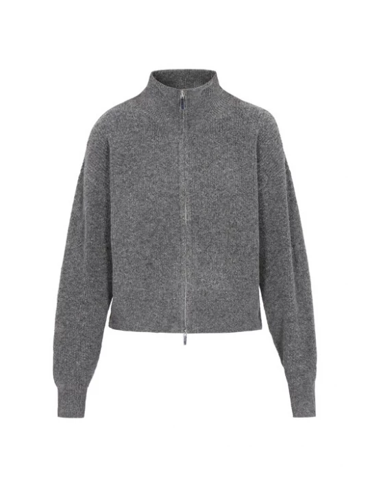 Foto van product IZIA Gebreid vest grijs gemêleerd