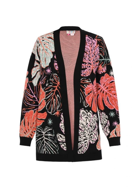Foto van product IZIA Gebreid vest koraal / pink / zwart
