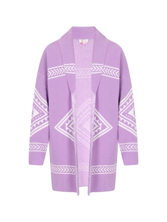 Foto van product IZIA Gebreid vest lavendel / wit