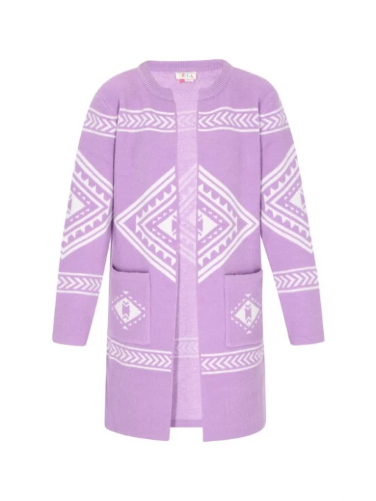 Foto van product IZIA Gebreid vest lavendel / wit