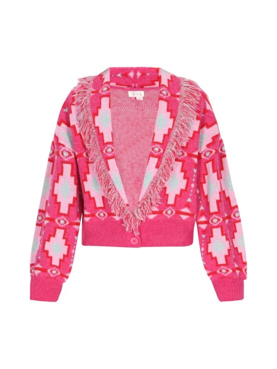 Foto van product IZIA Gebreid vest lichtblauw / pink / lichtroze / rood