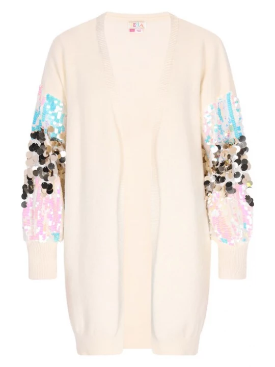 Foto van product IZIA Gebreid vest lichtblauw / pink / rosa / wolwit