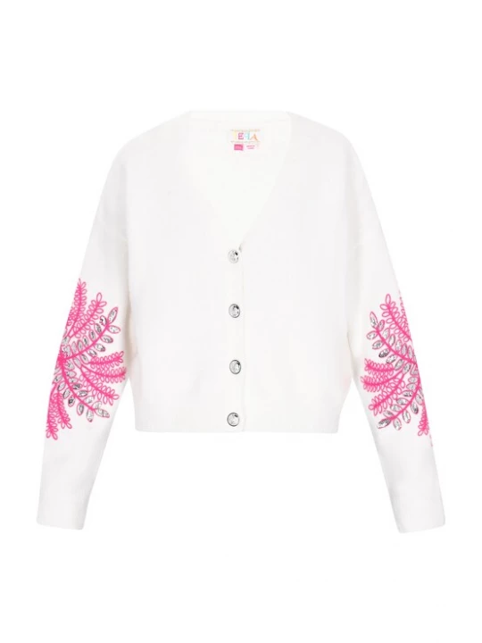 Foto van product IZIA Gebreid vest lichtroze / offwhite