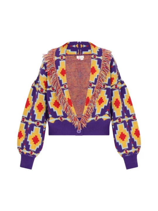 Foto van product IZIA Gebreid vest lila / bloedrood
