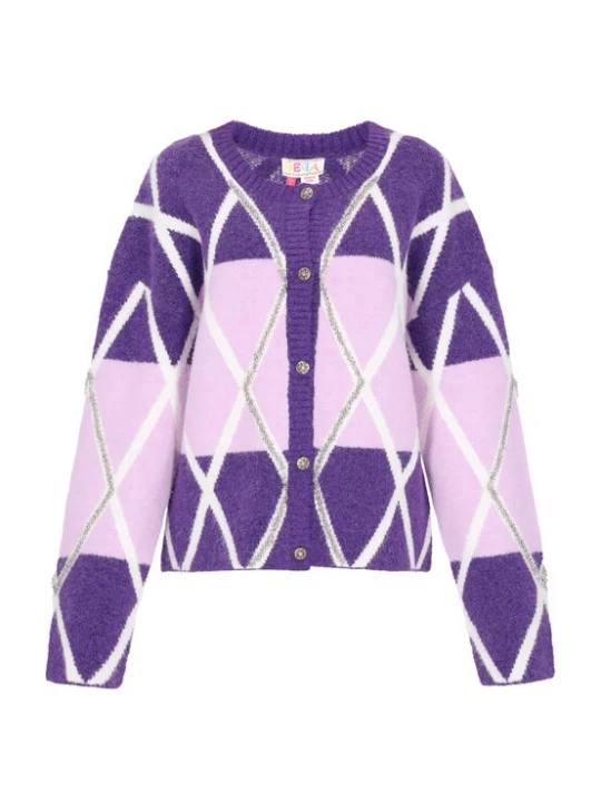 Foto van product IZIA Gebreid vest lila / donkerlila