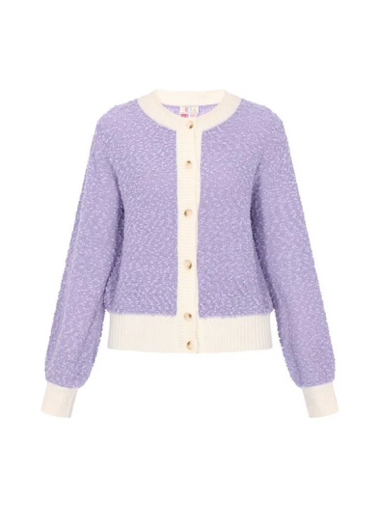 Foto van product IZIA Gebreid vest lila / wit