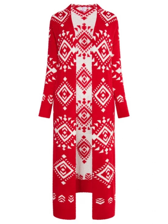 Foto van product IZIA Gebreid vest 'Lomasi' rood / wit