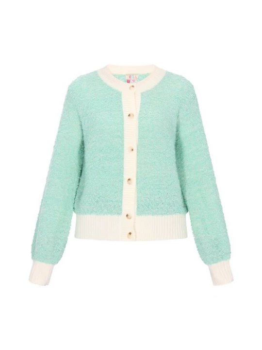 Foto van product IZIA Gebreid vest mintgroen / wolwit