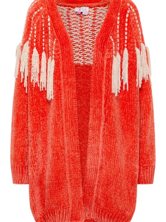 Foto van product IZIA Gebreid vest oranje / wit