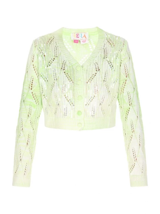 Foto van product IZIA Gebreid vest pastelgroen / lichtgroen / zilver / wit