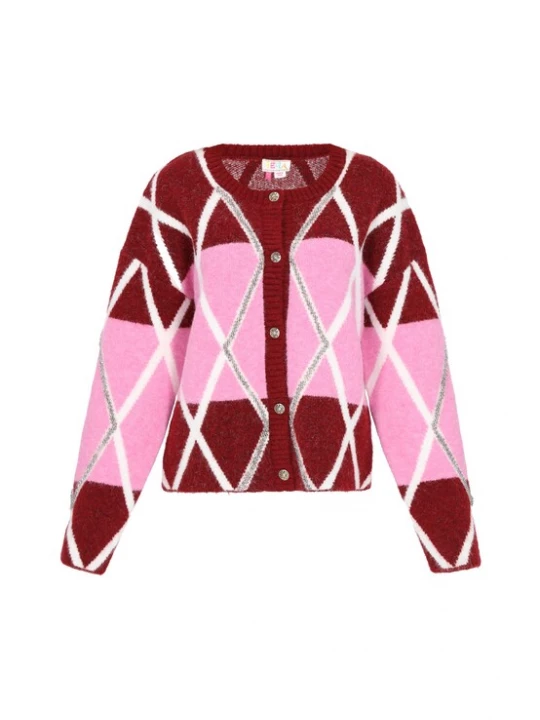 Foto van product IZIA Gebreid vest pink / bourgogne
