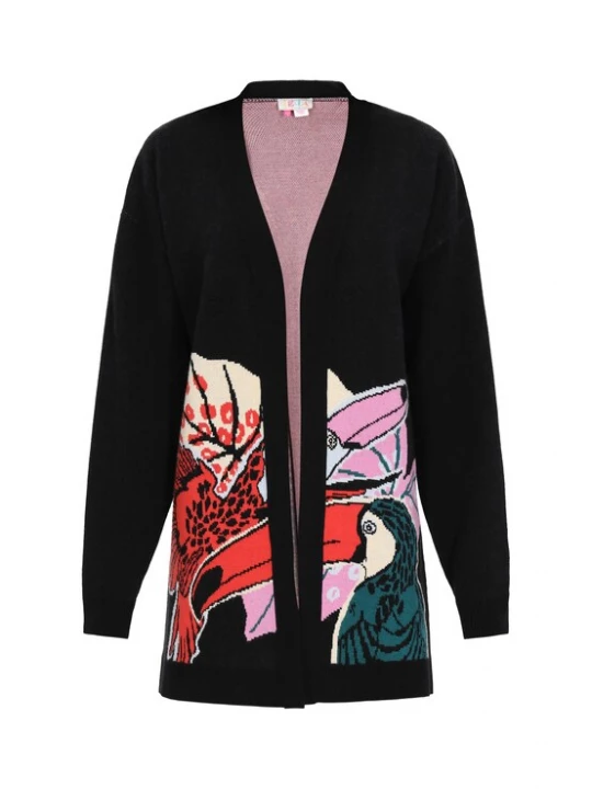 Foto van product IZIA Gebreid vest pink / lichtrood / zwart